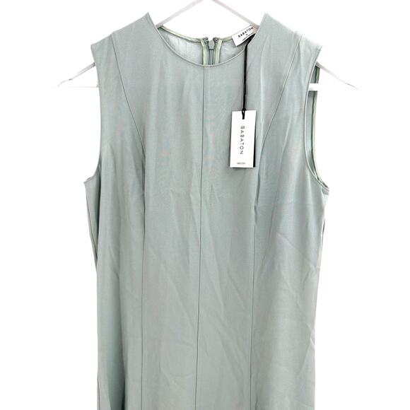 Aritzia Babaton Women's Terrace Sage Crepe Fit and Flare Listing Dress Size 6 - Picture 7 of 10